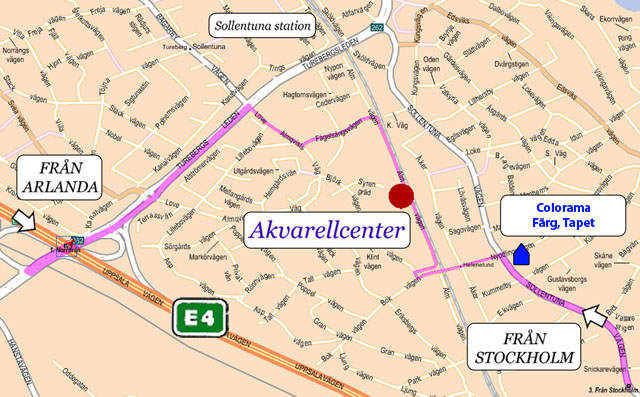 Detaljerad karta över Sollentuna