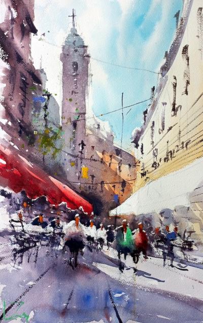 Akvarellkurs med Laszlo Zsoka, Ungern